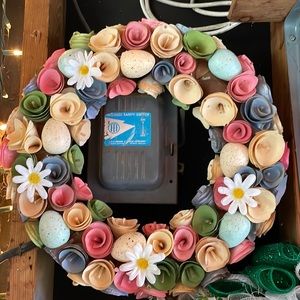 Easter wood chip wreath